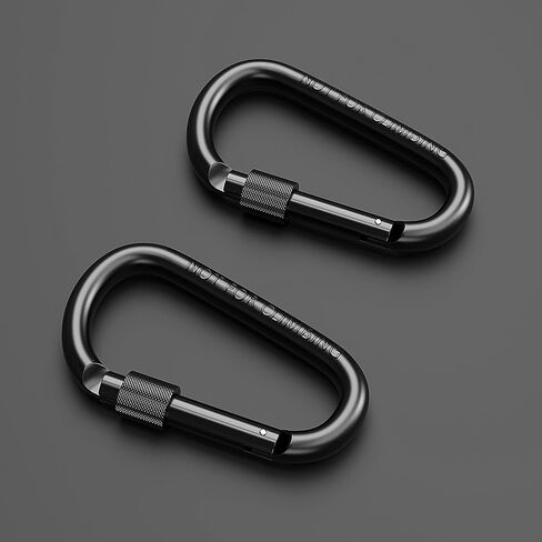 10 حزمة من مشبك حلقة تسلق من CandyHome ، ألومنيوم حلقة قفل حلقة حلقة حلقة حلقة حلقة حلقة معدنية حلقة معدنية على شكل حرف D للتخييم والمشي لمسافات طويلة والصيد - أسود in Kuwait