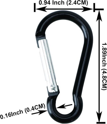 500pcs Small Aluminum Carabiner Spring Clip Hook Keychain Bulk Carabeaner Buckle Pack Caribeaner Hook for Camping Hiking Backpack, Black in Kuwait