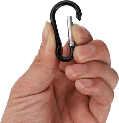 500pcs Small Aluminum Carabiner Spring Clip Hook Keychain Bulk Carabeaner Buckle Pack Caribeaner Hook for Camping Hiking Backpack, Black in Kuwait