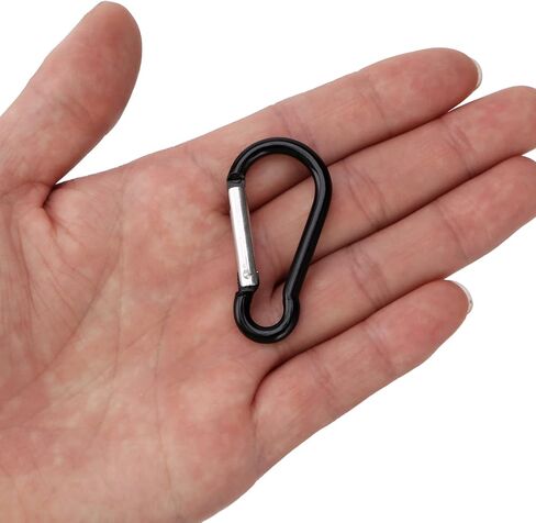 500pcs Small Aluminum Carabiner Spring Clip Hook Keychain Bulk Carabeaner Buckle Pack Caribeaner Hook for Camping Hiking Backpack, Black in Kuwait