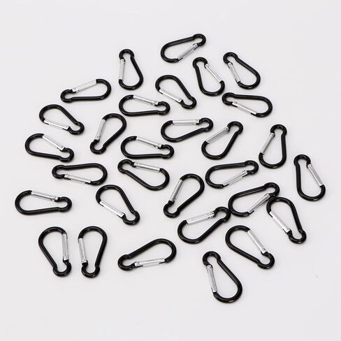 500pcs Small Aluminum Carabiner Spring Clip Hook Keychain Bulk Carabeaner Buckle Pack Caribeaner Hook for Camping Hiking Backpack, Black in Kuwait