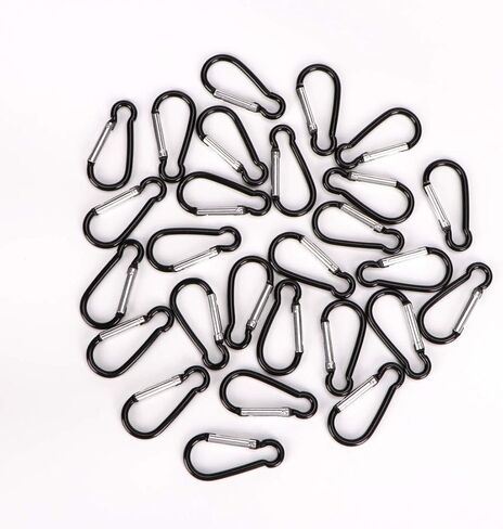 500pcs Small Aluminum Carabiner Spring Clip Hook Keychain Bulk Carabeaner Buckle Pack Caribeaner Hook for Camping Hiking Backpack, Black in Kuwait
