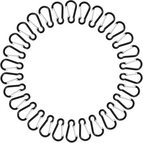 500pcs Small Aluminum Carabiner Spring Clip Hook Keychain Bulk Carabeaner Buckle Pack Caribeaner Hook for Camping Hiking Backpack, Black in Kuwait