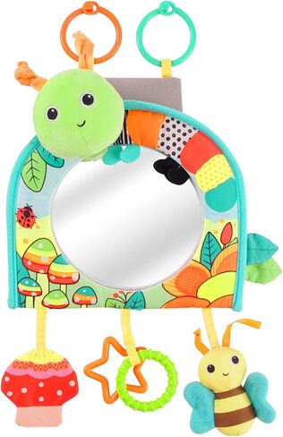 لعبة مقعد السيارة للرضع من كوتي - مركز أنشطة الركل واللعب مع مرآة وعضاضة وورق مجعد، لعبة ممتعة للسفر للأطفال لمقعد السيارة الخلفي، قيادة أسهل مع حديثي الولادة والأطفال in Kuwait