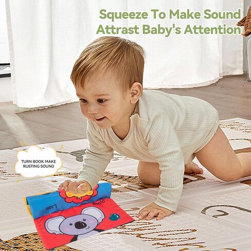 تومي تايم، ألعاب مرآة الطفل، نشاط عالي التباين، ألعاب نمو دماغ مونتيسوري لحديثي الولادة مع كتب مجعدة حسية وعضاضات للرضع من عمر 0-3-4-6-12 شهرًا، هدية سفر للأولاد والبنات in Kuwait