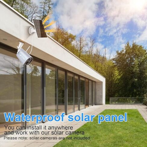 WESECUU 3W Solar Panel for Wireless Outdoor Security Camera Compatible with Rechargeable Battery Powered Surveillance Cam, with Continuous Solar Power in Kuwait