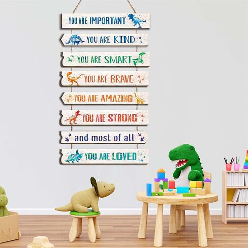 kadiak 8 قطع ديناصور ديكور غرفة الفتيات ديكور لوحة معلقة، ألوان مائية ديناصور ملهمة اقتباسات إيجابية جدار الفن ديكور للمراهقين غرفة نوم الأطفال الأميرة غرفة الأطفال الحضانة النوم-16 in Kuwait
