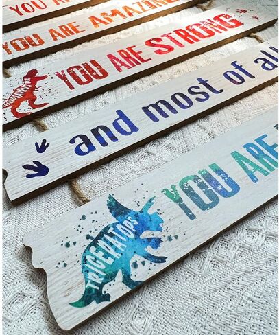 kadiak 8 قطع ديناصور ديكور غرفة الفتيات ديكور لوحة معلقة، ألوان مائية ديناصور ملهمة اقتباسات إيجابية جدار الفن ديكور للمراهقين غرفة نوم الأطفال الأميرة غرفة الأطفال الحضانة النوم-16 in Kuwait