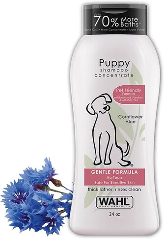 Wahl USA Gentle Puppy Shampoo for Pets – Cornflower & Aloe for Grooming Dirty Dogs - 24 Oz - Model 820002A in Kuwait