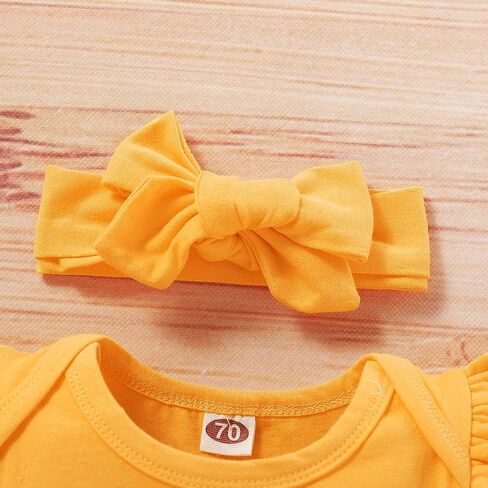 Infant Baby Girl Sunflower Little Miss Sassy Pant Outfits Short Sleeve Romper Headband in Saudi Arabia