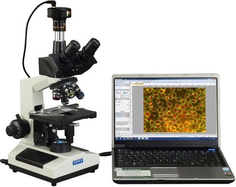 OMAX - Digital 40X-2500X Advanced Oil NA1.25 Darkfield Trinocular Compound LED Microscope + 5.0MP Camera with Measurement, Stitching, Extended Depth Software - M837ZL-A191BD-C50U in Kuwait