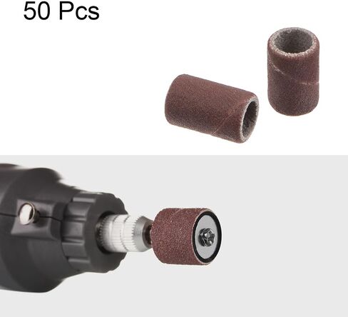 HARFINGTON 50pcs Sanding Drums 1/4 Inch Mini Sanding Sleeves 240 Grit Sanding Bands for Drum Sander Rotary Tools in Saudi Arabia