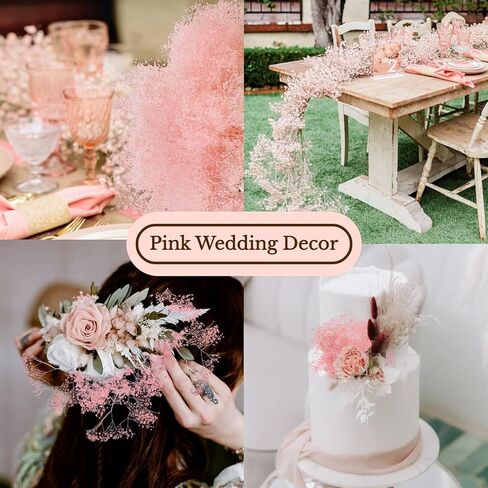 مجموعة زهور صغيرة مجففة بيبي بريث - اكثر من 2500 باقة زهور جيبسوفيلا الجافة (1.4 اونصة)، فروع زهور بيبي بريث محفوظة طبيعية 100% لحفلات الزفاف والحرف اليدوية والمزهريات وترتيب الزهور (بينك) in Kuwait