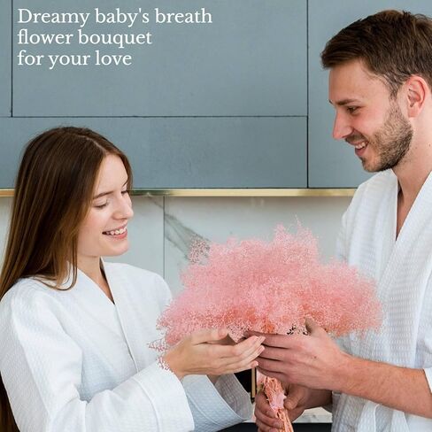 مجموعة زهور صغيرة مجففة بيبي بريث - اكثر من 2500 باقة زهور جيبسوفيلا الجافة (1.4 اونصة)، فروع زهور بيبي بريث محفوظة طبيعية 100% لحفلات الزفاف والحرف اليدوية والمزهريات وترتيب الزهور (بينك) in Kuwait