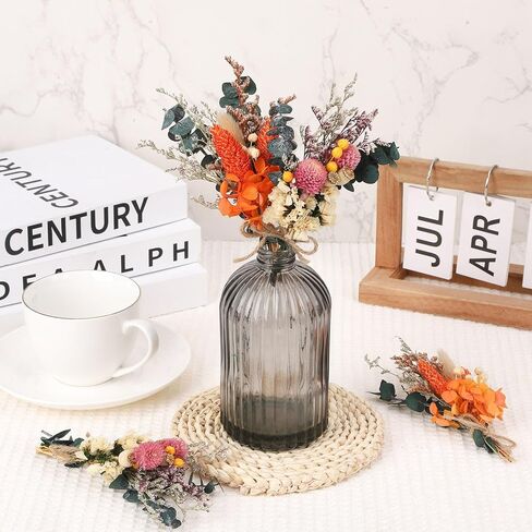 أودي_6 تي اكس دي باقة زهور مجففة من 6 قطع، زهور بوهو المجففة للديكور، باقة زهور مجففة صغيرة، صندوق هدايا وصيفات العروس، زهور مجففة لتزيين الطاولة المركزية والكيك والزجاجات in Kuwait