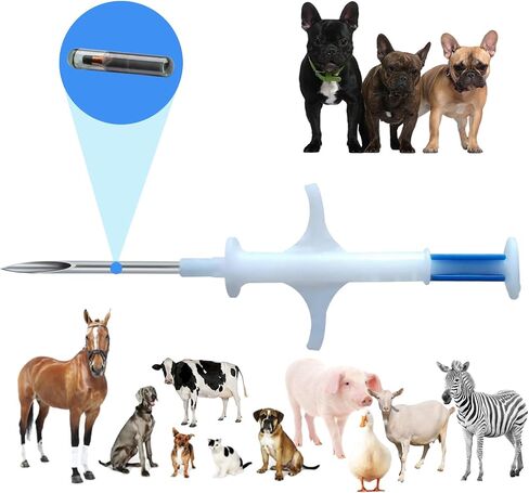 Microchip for Dogs and Cats 20 Pack Animal Identification Syringe Preload ISO 11784/11785 FDX-B Universal Standard for Pets Horse Cow Pig Management(2.12X12mm Microchip) in Kuwait