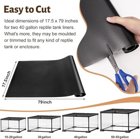 ركيزة التنين الملتحي، ملحقات خزان سجاد تررم الزواحف، بطانة أرضية لتدفئة سرير التنين الملتحي غير لاصقة للفهد أبو بريص، السحلية، الإغوانا، الثعبان، السلحفاة مع ملاقط ومسطرة in Kuwait