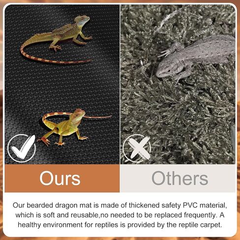 ركيزة التنين الملتحي، ملحقات خزان سجاد تررم الزواحف، بطانة أرضية لتدفئة سرير التنين الملتحي غير لاصقة للفهد أبو بريص، السحلية، الإغوانا، الثعبان، السلحفاة مع ملاقط ومسطرة in Kuwait