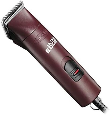 ماكينة قص الشعر الاحترافية UltraEdge Super 22685 من Andis - محرك دوار مع غطاء مقاوم للكسر، يعمل بهدوء وصمت، سلك 14 بوصة - لجميع المعاطف والسلالات - 120 فولت، عنابي in Saudi Arabia