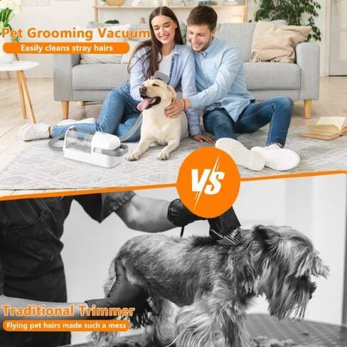 lvittyPet Pet Grooming Vacuum, Dog Grooming Kit with 2.3L Large Capacity, Low Noise 5 in1 Pet Grooming Tools for Shedding Dogs Cats Pet Hair in Kuwait