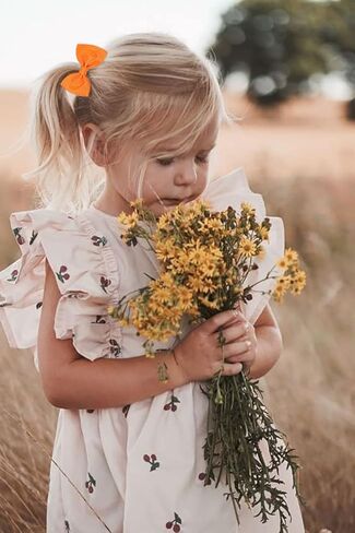 40Pcs Baby Hair Accessories - 1.7 Inch Elastics Rubber Ribbon Bands with Bows for Girls, Infants and Toddlers in Kuwait