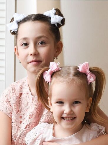 40 قطعة من ربطات شعر الأطفال، ربطات شعر Yxiang للأطفال الصغار مع فيونكات 3 بوصات لطيفة على شكل فيونكة شعر على شكل ذيل حصان للفتيات الصغيرات وأطفال المدارس في أزواج (20 لونًا) in Kuwait