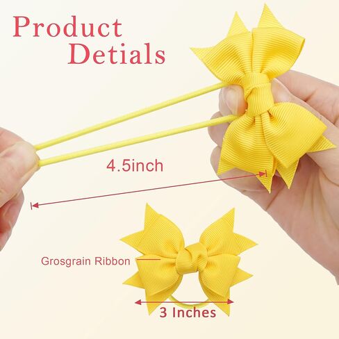 40 قطعة من ربطات شعر الأطفال، ربطات شعر Yxiang للأطفال الصغار مع فيونكات 3 بوصات لطيفة على شكل فيونكة شعر على شكل ذيل حصان للفتيات الصغيرات وأطفال المدارس في أزواج (20 لونًا) in Kuwait