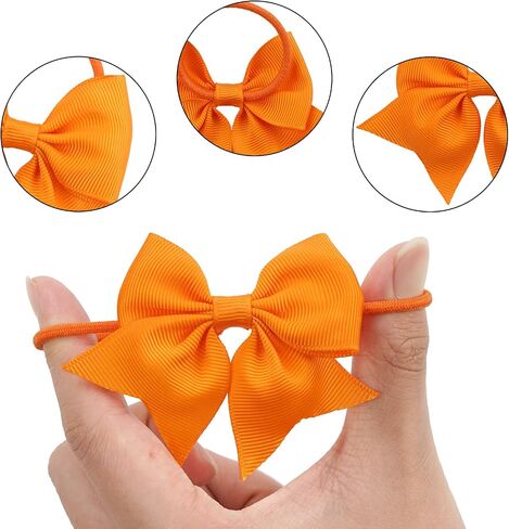 Baby Girls' Hair Ties baby girls' hair accessories Baby Hair Ties with Bows for Toddler Ponytail Holders Small (FS3) (Red) in Saudi Arabia