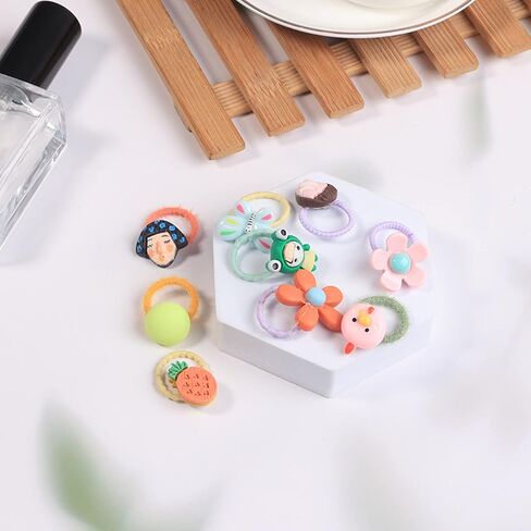 ربطات شعر GULELAYAR اللطيفة للفتيات، 50 قطعة من حبال الشعر المرنة ذات الألوان المختلطة للأطفال، شريط مطاطي ناعم، حوامل ذيل حصان صغيرة، ملحقات شعر كرتونية فواكه كاواي للأطفال الصغار والرضع والفتيات in Kuwait