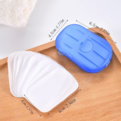 6 صناديق (120 ورقة) من LZEDIRA 6 صناديق (120 ورقة) أوراق صابون للسفر، أوراق صابون محمولة للاستعمال مرة واحدة أثناء السفر والمشي لمسافات طويلة وغسل أوراق الصابون الورقية، أوراق صابون غسيل يدوي معطرة in Kuwait