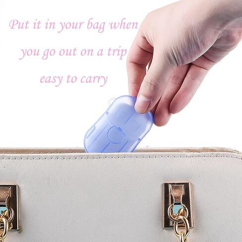 6 صناديق (120 ورقة) من LZEDIRA 6 صناديق (120 ورقة) أوراق صابون للسفر، أوراق صابون محمولة للاستعمال مرة واحدة أثناء السفر والمشي لمسافات طويلة وغسل أوراق الصابون الورقية، أوراق صابون غسيل يدوي معطرة in Kuwait