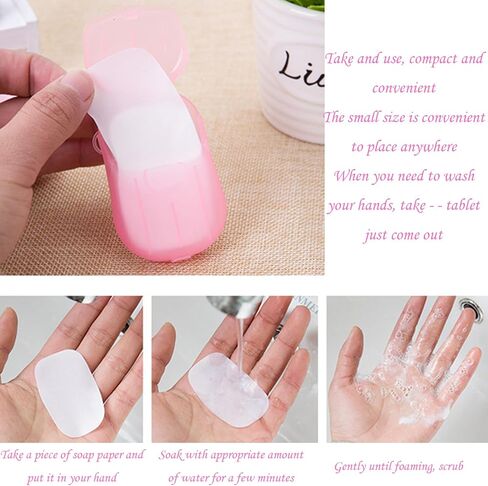 6 صناديق (120 ورقة) من LZEDIRA 6 صناديق (120 ورقة) أوراق صابون للسفر، أوراق صابون محمولة للاستعمال مرة واحدة أثناء السفر والمشي لمسافات طويلة وغسل أوراق الصابون الورقية، أوراق صابون غسيل يدوي معطرة in Kuwait