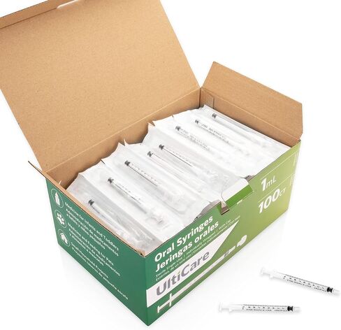 حقنة فموية UltiCare 10 مل (2 ملعقة صغيرة) - تشمل الاستخدامات إعطاء الدواء عن طريق الفم للرضع. طرف فموي مع غطاء، معقم ومغلف بشكل فردي، 60 قطعة in Kuwait