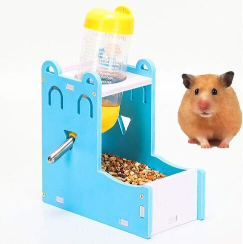 2 in 1 Hamster Hanging Water Bottle Small Animal Auto Dispenser with Base for Hamster Rat Gerbil Mouse Chinchillas Squirrel Guinea Pig Cage Toy in Kuwait