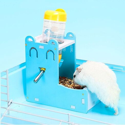 2 in 1 Hamster Hanging Water Bottle Small Animal Auto Dispenser with Base for Hamster Rat Gerbil Mouse Chinchillas Squirrel Guinea Pig Cage Toy in Kuwait
