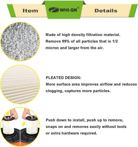 فلتر خرطوشة غبار قياسي بطبقة واحدة VF4000 72947 من ريدجيت لمعظم المكانس الرطبة والجافة سعة 5-20 جالون + 5 عبوات VF3502 اكياس فلتر تفريغ عالية الكفاءة بطبقتين لمكنسة ريدجيت 12-16 جالون شوب فاك in Kuwait