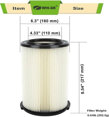 فلتر خرطوشة غبار قياسي بطبقة واحدة VF4000 72947 من ريدجيت لمعظم المكانس الرطبة والجافة سعة 5-20 جالون + 5 عبوات VF3502 اكياس فلتر تفريغ عالية الكفاءة بطبقتين لمكنسة ريدجيت 12-16 جالون شوب فاك in Kuwait