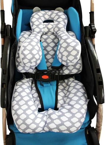 فوشير وسادة دعم الرأس والجسم مع دعم للرقبة مقعد سيارة وعربة طريق للاطفال، كلاود in Kuwait