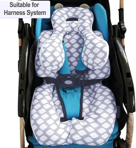 فوشير وسادة دعم الرأس والجسم مع دعم للرقبة مقعد سيارة وعربة طريق للاطفال، كلاود in Kuwait