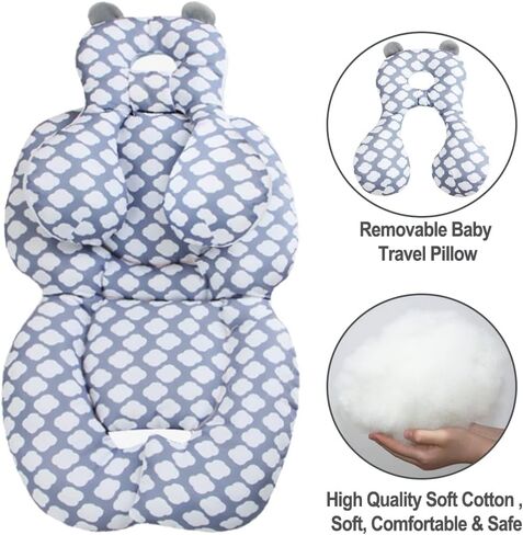 فوشير وسادة دعم الرأس والجسم مع دعم للرقبة مقعد سيارة وعربة طريق للاطفال، كلاود in Kuwait