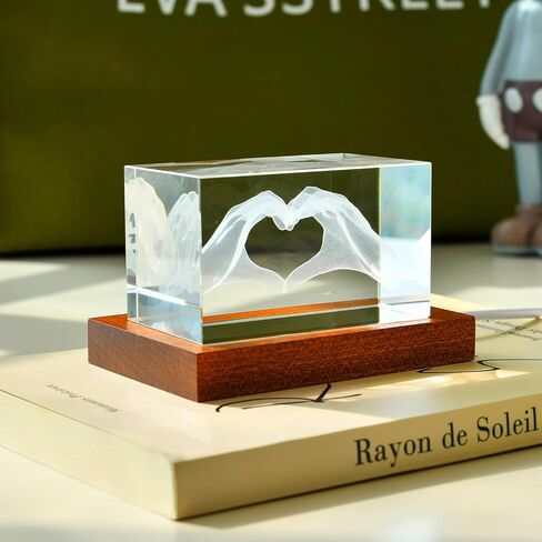 ZRENJHUS Wood Led Light Base Wooden Display Stand Led Stand 10 Colorful Light Modes Crystal Display Stand Adjustable Brightness Display Base for Glass or Acrylic Art in Kuwait