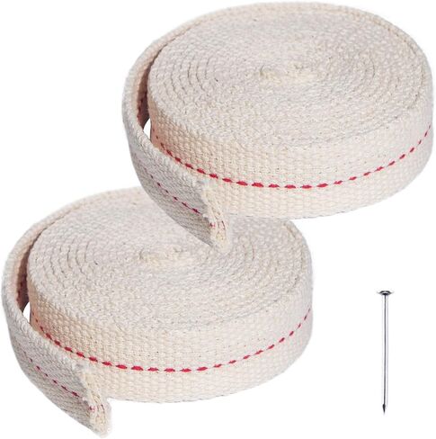 Flat Cotton Wick, 2 Rolls/13 Feet - 3/4 Inch Lantern Wick for Kerosene & Paraffin Oil in Kuwait