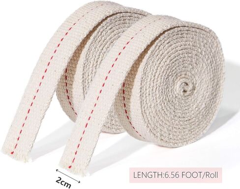 Flat Cotton Wick, 2 Rolls/13 Feet - 3/4 Inch Lantern Wick for Kerosene & Paraffin Oil in Kuwait