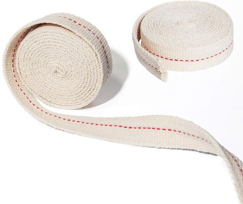 Flat Cotton Wick, 2 Rolls/13 Feet - 3/4 Inch Lantern Wick for Kerosene & Paraffin Oil in Kuwait