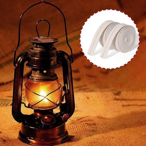 Flat Cotton Wick, 2 Rolls/13 Feet - 3/4 Inch Lantern Wick for Kerosene & Paraffin Oil in Kuwait