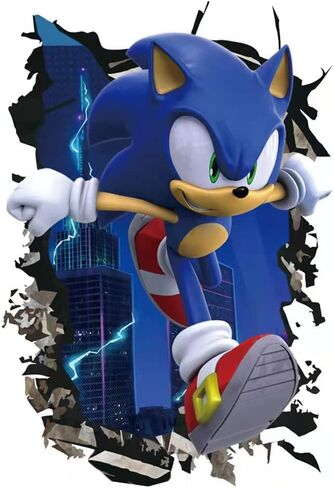 ملصقات حائط بتصميم لعبة كرتونية من واي زد جيه اس اس ال، ملصقات حائط سونيك لغرفة النوم وغرفة المعيشة، ملصقات حائط لغرفة الاولاد، ديكور حائط in Kuwait