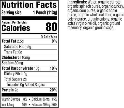طعام الأطفال العضوي من بلوم أورجانيكس، المرحلة 3، الجزر، السبانخ، الديك الرومي، الذرة، التفاح والبطاطس، 4 أونصة (عبوة من 4) قد تختلف التعبئة in Kuwait