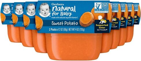 Gerber Stage 1 Banana Puree Baby Food, 2 Oz, 16 Pack | Stage 1 baby food; banana puree tubs; no artificial colors or flavors; 16 x 2 oz in Saudi Arabia