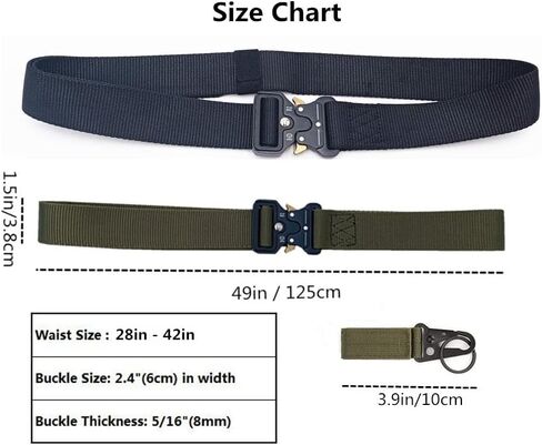2 حزمة من الحزام التكتيكي، حزام متعدد الاستخدامات على الطراز العسكري، أحزمة قابلة للتعديل، حزام من النايلون مع حزام عالي التحمل بطول 49 بوصة يناسب الرجال والنساء هدية مع مشبكين للعتاد in Kuwait