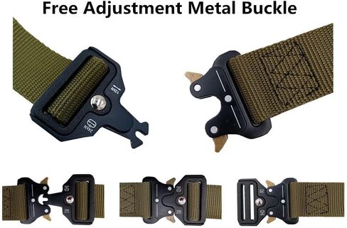 2 حزمة من الحزام التكتيكي، حزام متعدد الاستخدامات على الطراز العسكري، أحزمة قابلة للتعديل، حزام من النايلون مع حزام عالي التحمل بطول 49 بوصة يناسب الرجال والنساء هدية مع مشبكين للعتاد in Kuwait